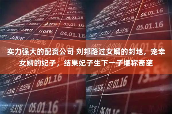 实力强大的配资公司 刘邦路过女婿的封地，宠幸女婿的妃子，结果妃子生下一子堪称奇葩