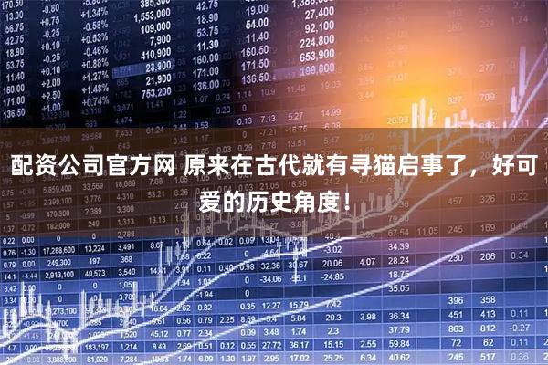 配资公司官方网 原来在古代就有寻猫启事了，好可爱的历史角度！